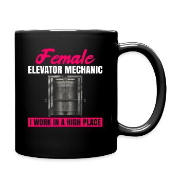 Weibliches Aufzugsmechaniker-design Für Einen - Mug uni - noir - Droite