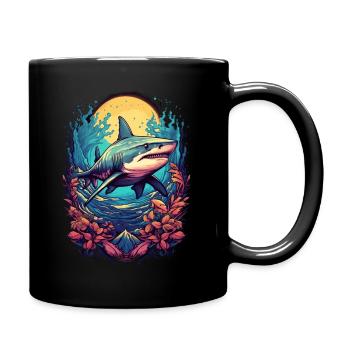 Shark Flowers Coral Reef Beach Diver Cadeau - Mug uni - noir - Droite