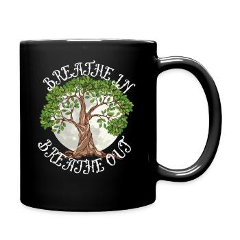 Breath in - Tasse einfarbig - Schwarz - Rechts