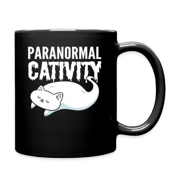 Paranormale Katze Geisterjäger - Tasse einfarbig - Schwarz - Rechts