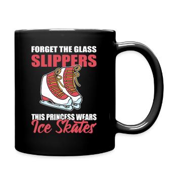 Lustiges Schlittschuhe Design - Tasse einfarbig - Schwarz - Rechts