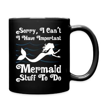Stuff To Do Mermaid - Tasse einfarbig - Schwarz - Rechts