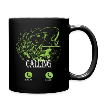Calling Carp Spritzgrafik - Tasse einfarbig - Schwarz - Rechts