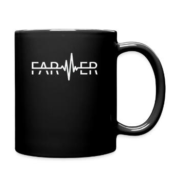 agriculteur palpitations cardiaques vache éleveur élevage agriculture - Mug uni - noir - Droite