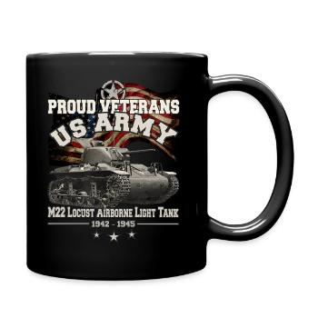 US M22 Locust Airborne Light Tank - Full Colour Mug - black - Right