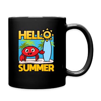 Hello Summer Sommer - Tasse einfarbig - Schwarz - Rechts
