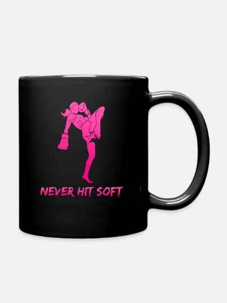 Kickbox-Frau Kampfsportler - Tasse einfarbig - Schwarz
