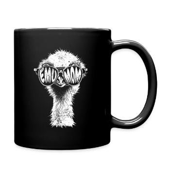 Emu Mom Lustiger Strauß Kopf Laufvogel Geschenk - Tasse einfarbig - Schwarz - Rechts
