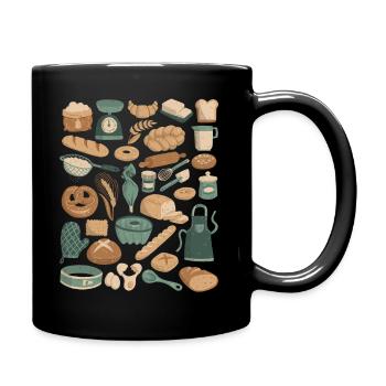 Baking & Bakery Doodles - Full Colour Mug - black - Right