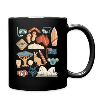 Australien - Tasse einfarbig - Schwarz - Rechts