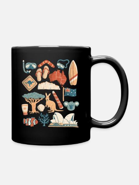 Australien - Tasse einfarbig - Schwarz