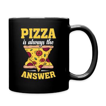 Pizza always goes pizza slice - Full Colour Mug - black - Right