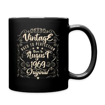 Jahrgang, geboren im August 1969. Geburtstag August 1969 - Tasse einfarbig - Schwarz - Rechts
