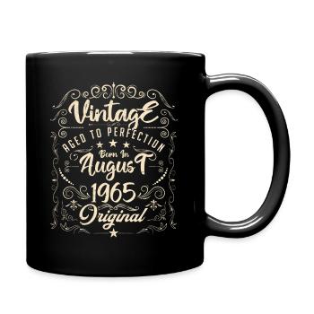 Vintage born in August 1965. Birthday August 1965 - Full Colour Mug - black - Right