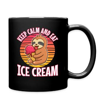 Restez calme et mangez des glaces - Mug uni - noir - Droite