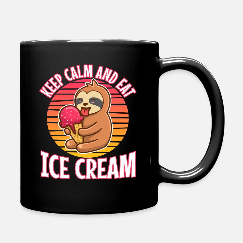 Keep calm and eat ice cream - Tasse einfarbig - Schwarz