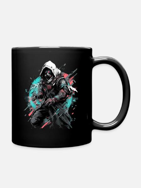 Epischer Gamer Cyber Assassine mit Gasmaske - Tasse einfarbig - Schwarz