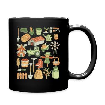 Bauernhof - Tasse einfarbig - Schwarz - Rechts