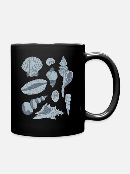 Muscheln - Tasse einfarbig - Schwarz