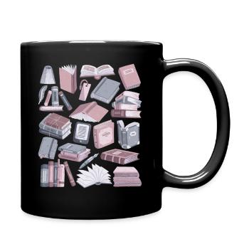 Bücher - Tasse einfarbig - Schwarz - Rechts