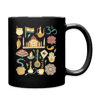 Indien - Tasse einfarbig - Schwarz - Rechts