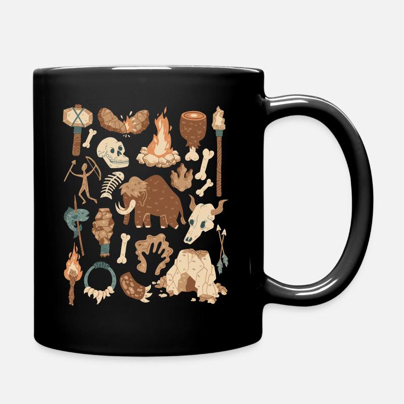 Steinzeit - Tasse einfarbig - Schwarz