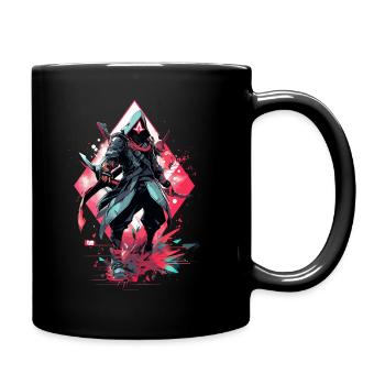 Epic Gamer Cyber Assassin in Red with Shard - Full Colour Mug - black - Right