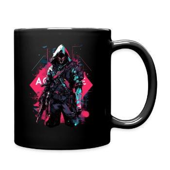 Epic Gamer Cyber Assassin from the Future - Full Colour Mug - black - Right