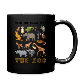 Zoo Motive /Zoo Tiere - Tasse einfarbig - Schwarz - Rechts