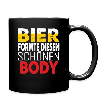 Bier formte diesen schönen body Biertrinker kostüm - Tasse einfarbig - Schwarz - Rechts