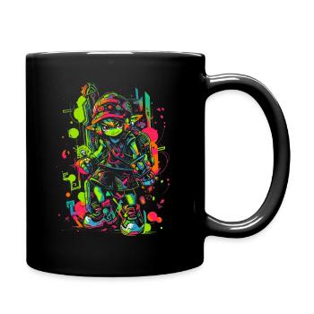 Cooles Gaming Design Legendärer Junge aus dem Wald - Tasse einfarbig - Schwarz - Rechts