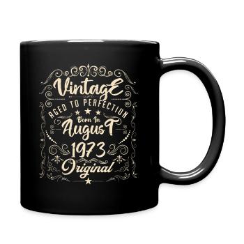 Vintage born in August 1973. Birthday August 1973 - Full Colour Mug - black - Right