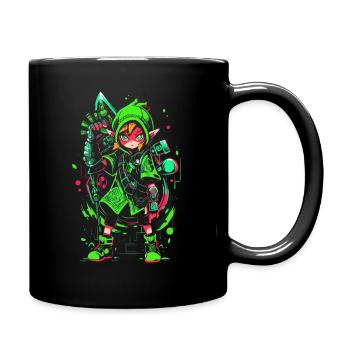 Cooles Gaming Design: Die Legende vom Waldjungen - Tasse einfarbig - Schwarz - Rechts