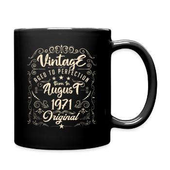 Vintage Né(e) en Août 1971. anniversaire août 1971 - Mug uni - noir - Droite