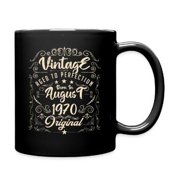 Vintage Né(e) en Août 1970. anniversaire août 1970 - Mug uni - noir - Droite