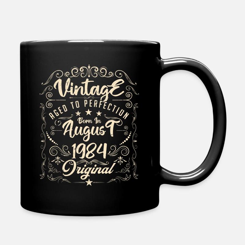 Vintage Né(e) en Août 1984. anniversaire août 1984 - Mug uni - noir