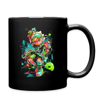 Cooles Design: Waldjunge: Die Legende des Gamings - Tasse einfarbig - Schwarz - Rechts