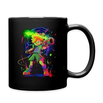 Cooles Gaming-Design: Die Legende des Waldjungen - Tasse einfarbig - Schwarz - Rechts