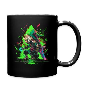 Waldjunge, Legende: Cooles Design für echte Gamer - Tasse einfarbig - Schwarz - Rechts