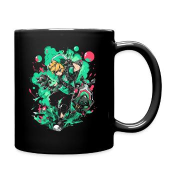 Cool Design: Green Forest Boy The Gaming Legend - Full Colour Mug - black - Right