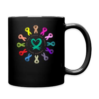 Sensibilisation au cancer , Ruban de lutte contre le cancer , Amour - Mug uni - noir - Droite