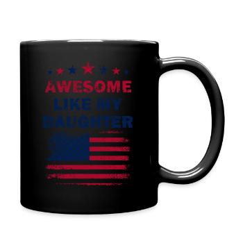 AWESOME LIKE MY DAUGHTER Mothers Father's Day Gift - Full Colour Mug - black - Right