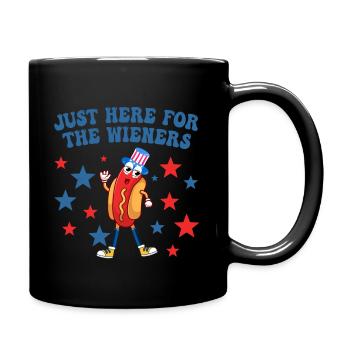Hot dog, I'm only there for the Wienerwurst - Full Colour Mug - black - Right