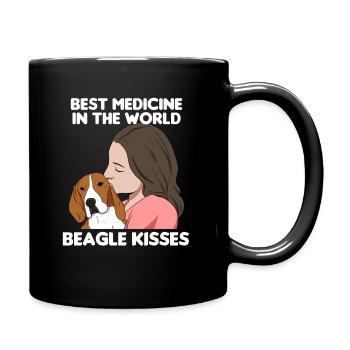 Beagle kisses beagle lover - Full Colour Mug - black - Right