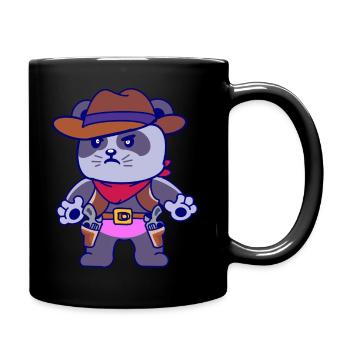 The Cool Panda Boy With Gun - Full Colour Mug - black - Right