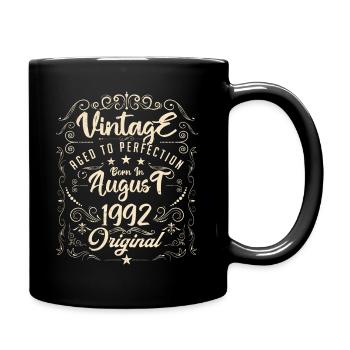 Vintage Né(e) en Août 1992. anniversaire août 1992 - Mug uni - noir - Droite