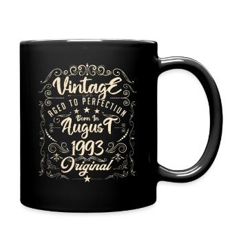Vintage Né(e) en Août 1993. anniversaire août 1993 - Mug uni - noir - Droite