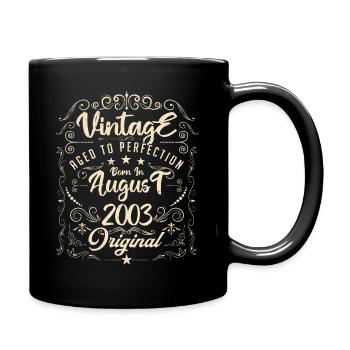 Vintage born in August 2003. Anniversary August 2003 - Full Colour Mug - black - Right