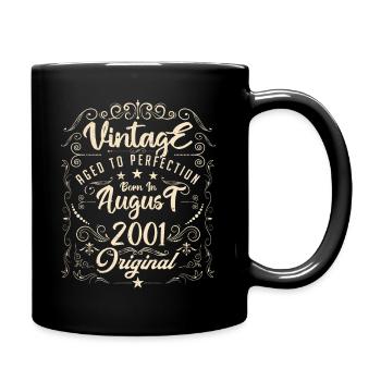 Vintage born in August 2001. Anniversary August 2001 - Full Colour Mug - black - Right