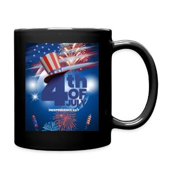 Independence day 4th July - Tasse einfarbig - Schwarz - Rechts